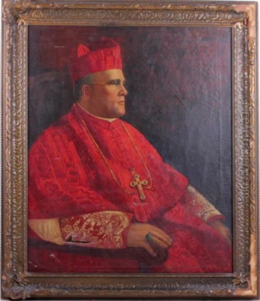 A Portrait Of A Roman Catholic Cardinal Oil Painting by Joseph Malachy Kavanagh