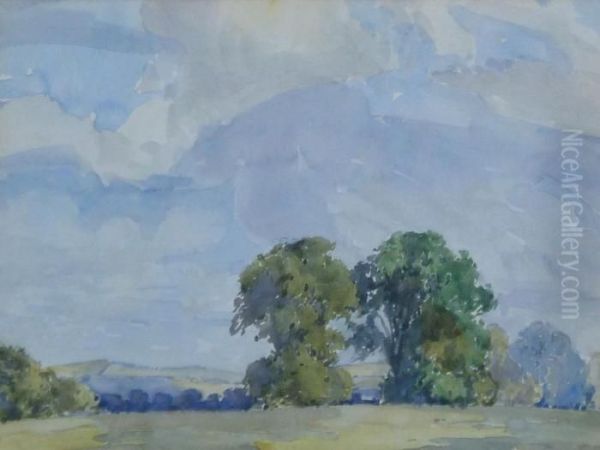 Landscape With Trees Oil Painting by John Keeley