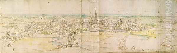 Panoramic View of SHertogenbosch, c.1545-50 Oil Painting by Anthonis van den Wyngaerde