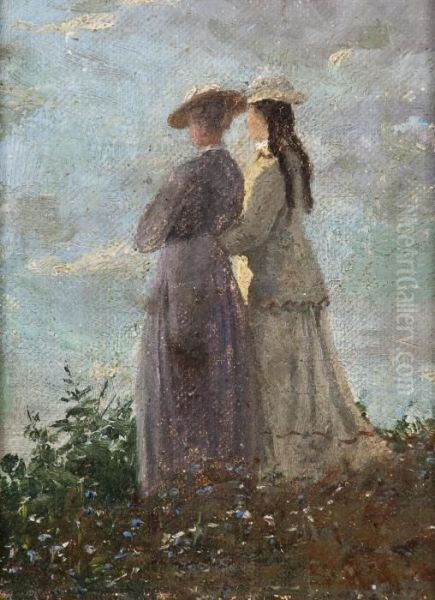 Friendship Oil Painting by Sigfrid August Keinanen