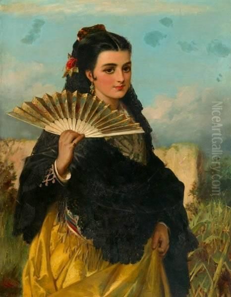 Spanish Woman Oil Painting by Robert Kemm