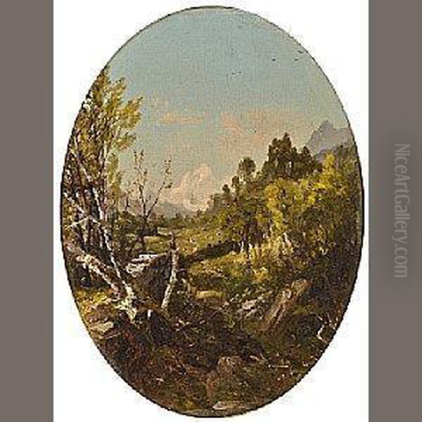 Valley Landscape, Trenton Falls, Ny Oil Painting by John Frederick Kensett