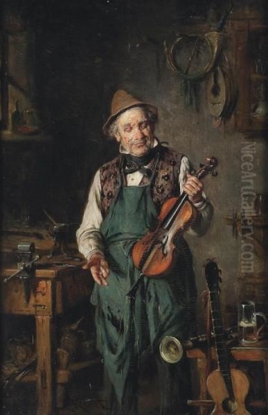 The Instrument Maker's Workshop Oil Painting by Hermann Kern