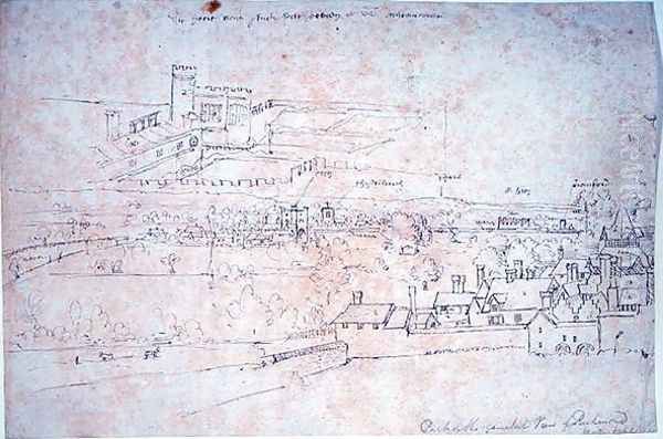 Studies of Richmond Palace Oil Painting by Anthonis van den Wyngaerde