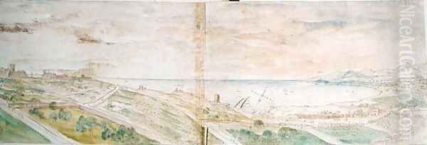 View of Tarragona, 1563 Oil Painting by Anthonis van den Wyngaerde