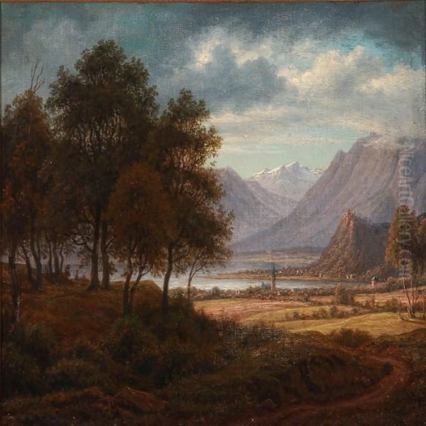 Landscape From Germany Oil Painting by F. C. Kiaerschou