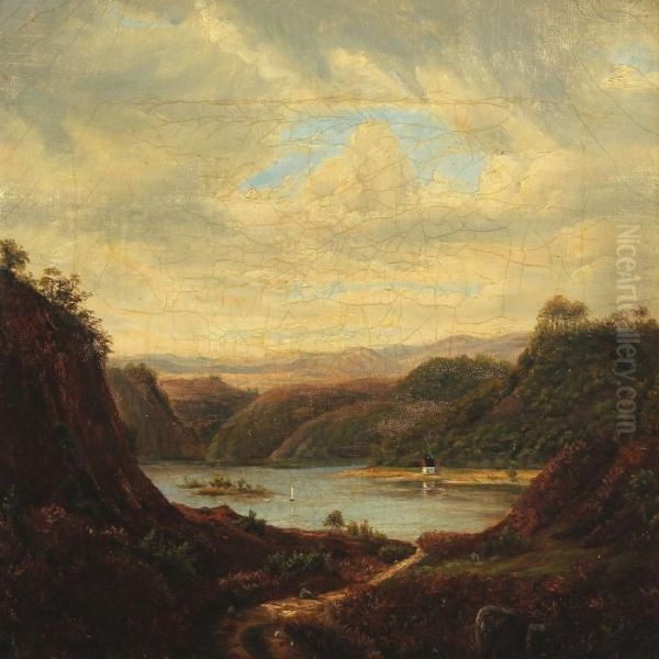 Landscape With Lake Oil Painting by F. C. Kiaerskou