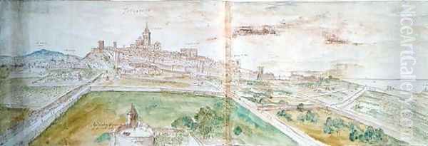 View of Tarragona, 1563 2 Oil Painting by Anthonis van den Wyngaerde