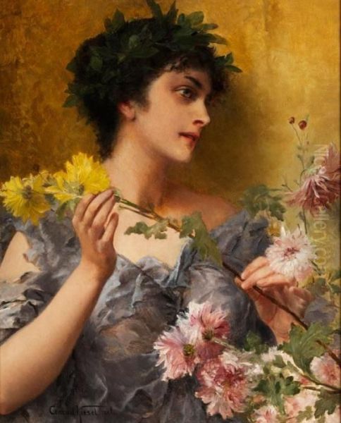 Tribut An Die Blumen Oil Painting by Conrad Kiesel