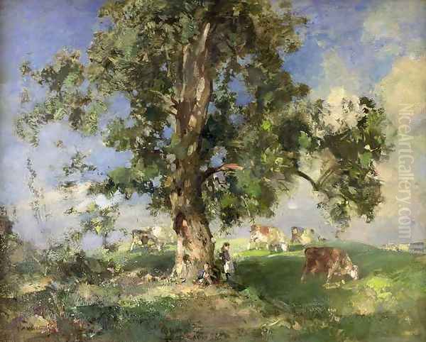 The Old Ash Tree Oil Painting by Edward Arthur Walton