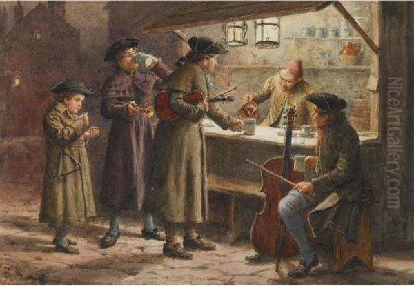 At The Tavern Oil Painting by George Goodwin Kilburne