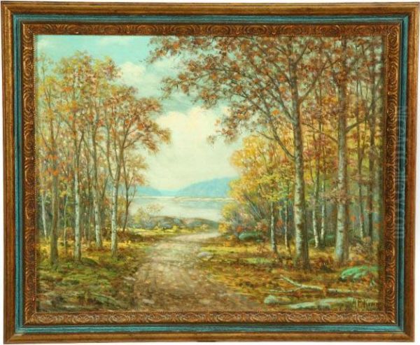 Fall Landscape Oil Painting by Albert F. King