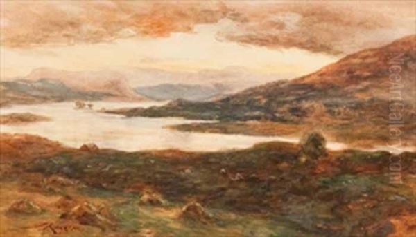 Sundown In The Highlands Oil Painting by James Scott Kinnear