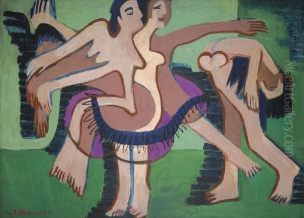 Tanzgruppe Oil Painting by Ernst Ludwig Kirchner