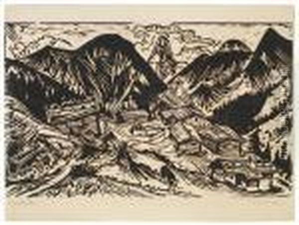 Stafelalp - Von Kirchners Hutte Aus Gesehen Oil Painting by Ernst Ludwig Kirchner