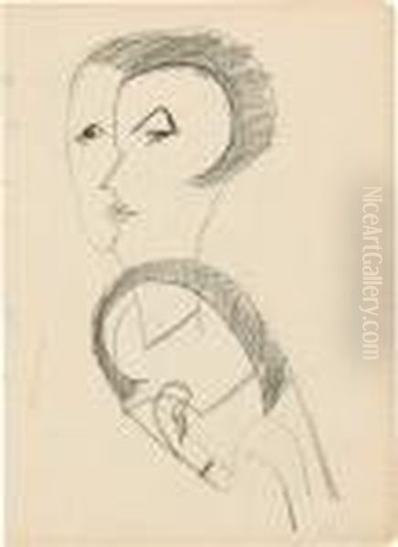 Zwei Portraits Einer Frau Oil Painting by Ernst Ludwig Kirchner