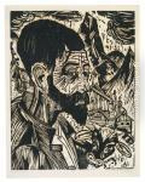 Sennkopf - Bildnis Martin Schmid by Ernst Ludwig Kirchner