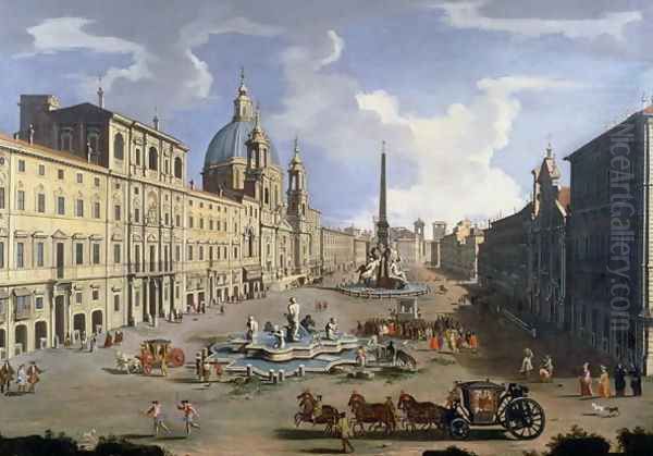 A View of the Piazza Navona in Rome Oil Painting by (circle of) Wittel, Gaspar van (Vanvitelli)