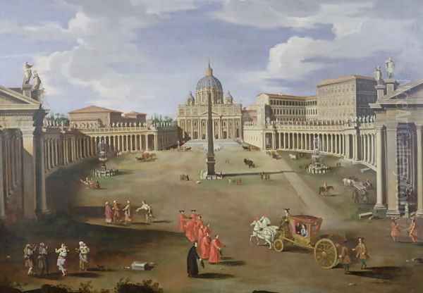 A View of St. Peter's in Rome Oil Painting by (circle of) Wittel, Gaspar van (Vanvitelli)