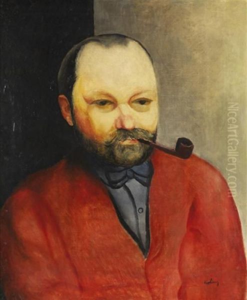 L'homme A La Pipe Oil Painting by Moise Kisling