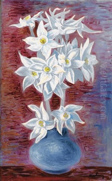 Vase De Narcisses Oil Painting by Moise Kisling