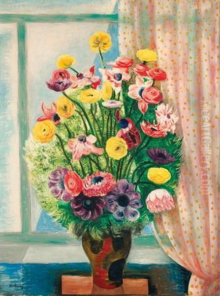 Bouquet De Fleurs Oil Painting by Moise Kisling