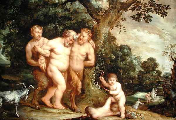 The Drunken Silenus Oil Painting by Frans Wouters