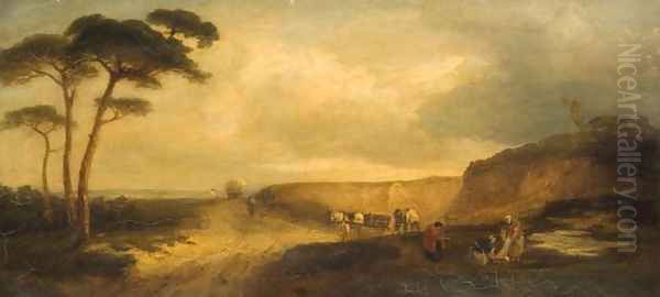 Landscape with Figures Oil Painting by John Jock Wilson