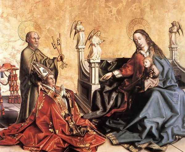 Presentation of Cardinal de Mies to the Virgin 1443-44 Oil Painting by Konrad Witz