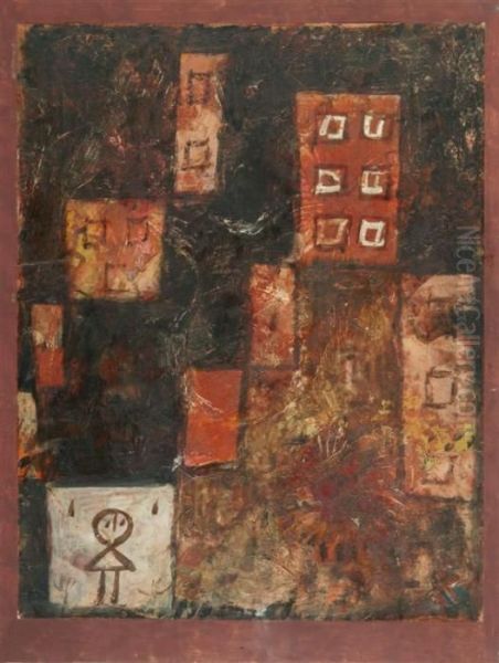 Hauser Treppe Oil Painting by Paul Klee