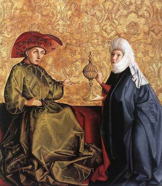 King Solomon and the Queen of Sheba 1435 Oil Painting by Konrad Witz