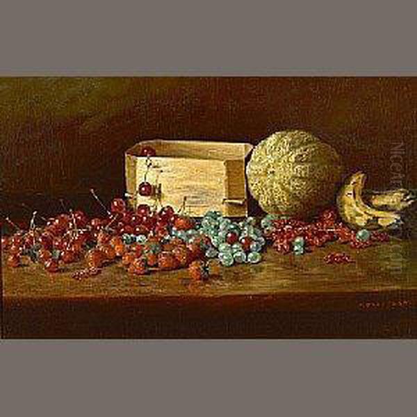 Still Life Of Fruit Oil Painting by Joseph A. Kleitsch