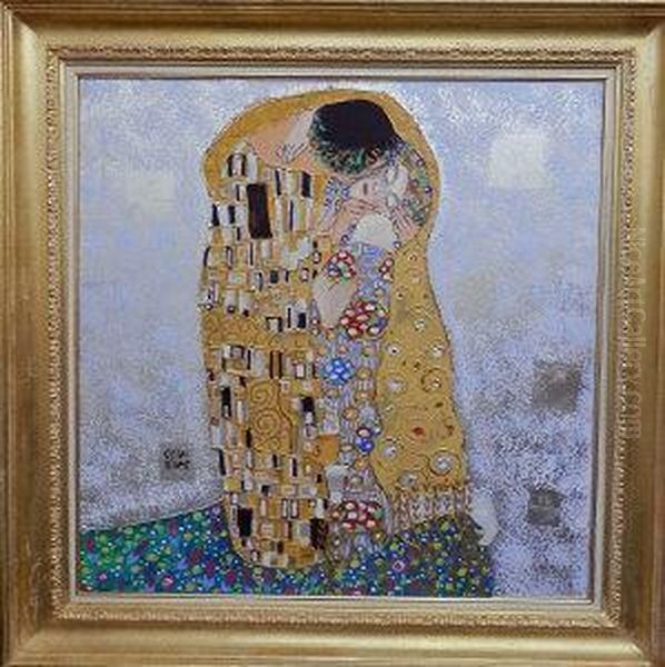 The Kiss Oil Painting by Gustav Klimt