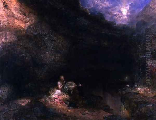 Scene from the Tempest Oil Painting by Alfred Woolmer