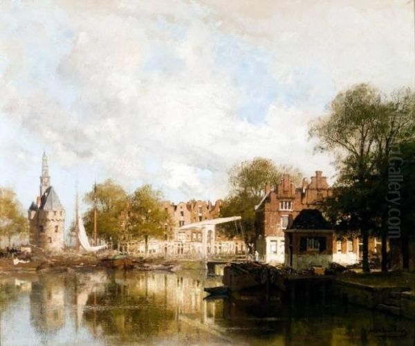 De Oude Hoofd Te Hoorn Oil Painting by Johannes Christiaan Karel Klinkenberg