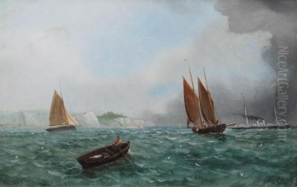 White Cliffs Of Dover Oil Painting by William Adolphu Knell