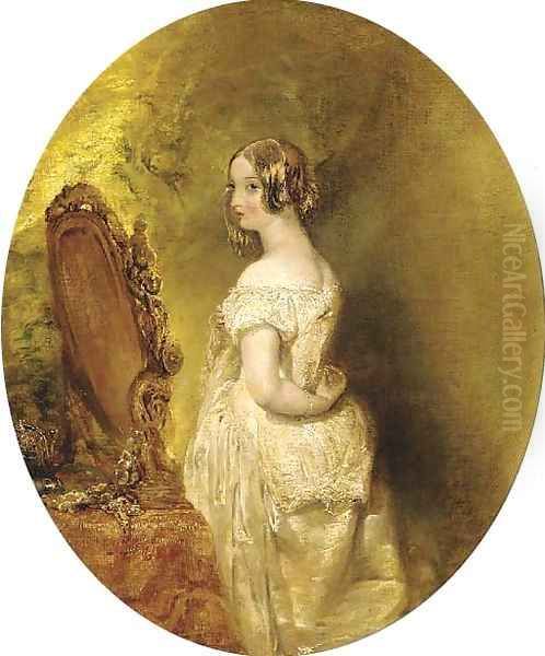 The bride Oil Painting by Alfred Woolmer