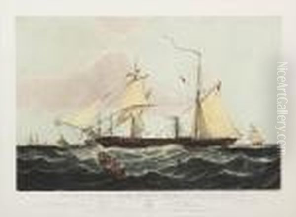 View Of Her Majesty's Steam Frigate Cyclops Off Spithead Oil Painting by William Adolphu Knell