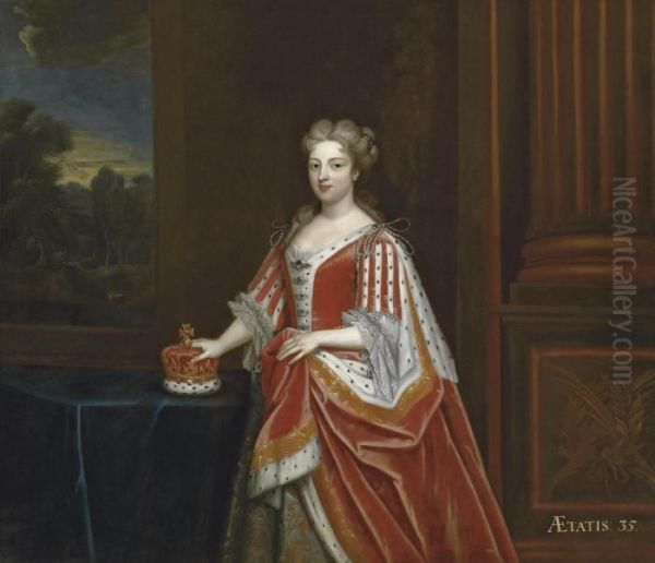 Portrait Of Caroline Oil Painting by Sir Godfrey Kneller