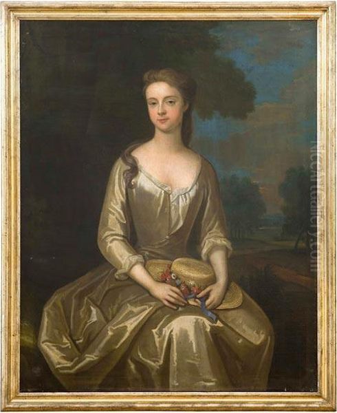 Ritratto Di Gentildonna Con Cappello Ornato Di Fiori Oil Painting by Sir Godfrey Kneller