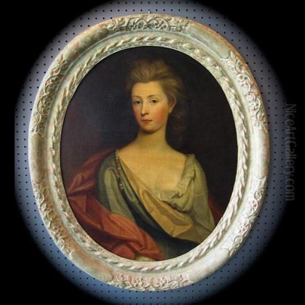 Portrait Of Miss Mary Godolphin; Portrait Of Miss Elizabeth Godolphin Oil Painting by Sir Godfrey Kneller