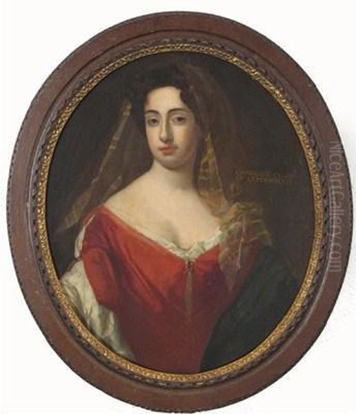 Portrait Of Charlotte, Countess Of Litchfield; Portrait Of A Gentleman Oil Painting by Sir Godfrey Kneller