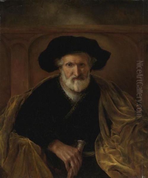 Portrait Of A Bearded Old Man Oil Painting by Sir Godfrey Kneller