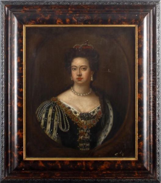 Half Length Portrait Of Queen Anne Oil Painting by Sir Godfrey Kneller