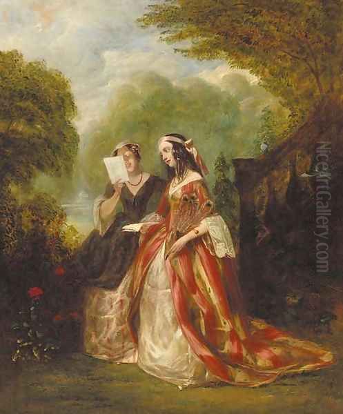 The love letter Oil Painting by Alfred Woolmer