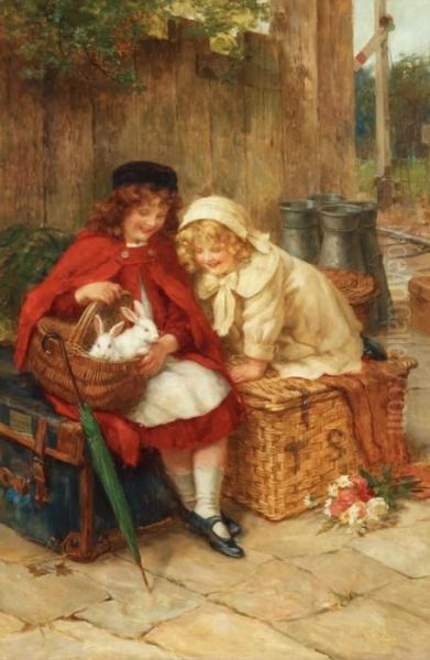 A Peak In The Basket Oil Painting by Georges Sheridan Knowles