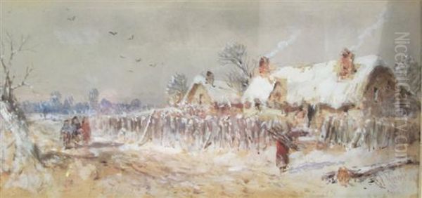 Snowscene Oil Painting by George Knox