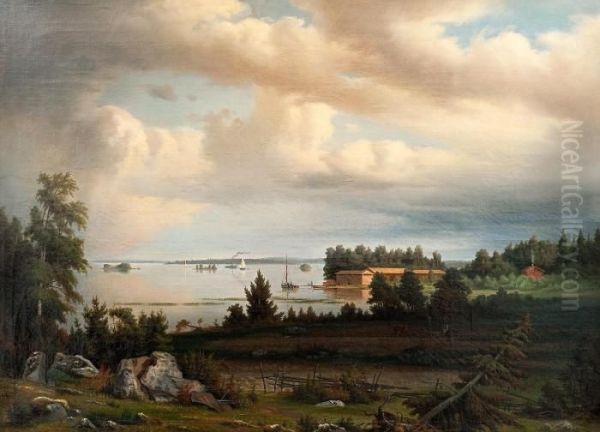 View Of Porvoo Archipelago Oil Painting by Johan Knutson