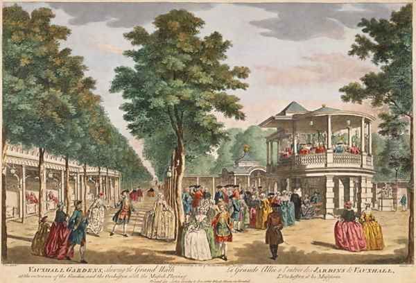 Vauxhall Gardens: The Grand Walk with the Orchestra Playing Oil Painting by Samuel Wale