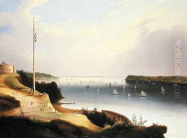 New York Harbour, c.1835 Oil Painting by Daniel Wadsworth